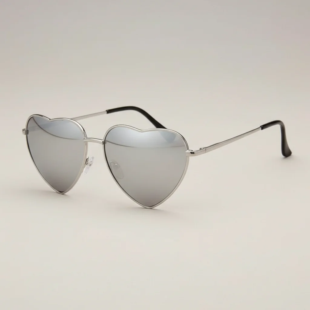 lunette coeur effet miroir - Vue 1 - lunette coeur