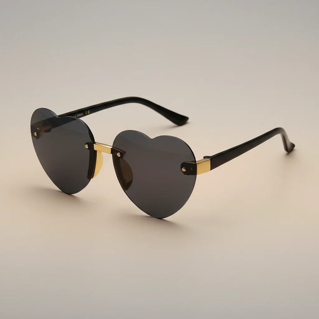 Lunette coeur monture métal fin - Vue 1 - lunette coeur