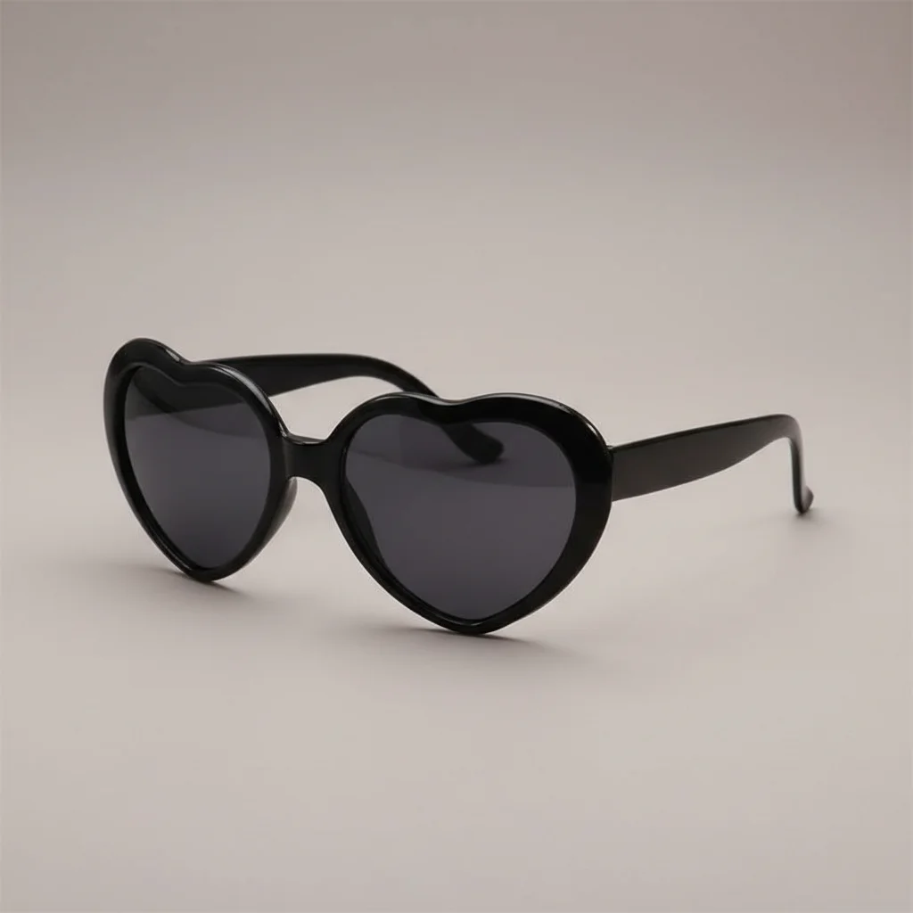 lunette coeur polycarbonate noir - Vue 1 - lunette coeur