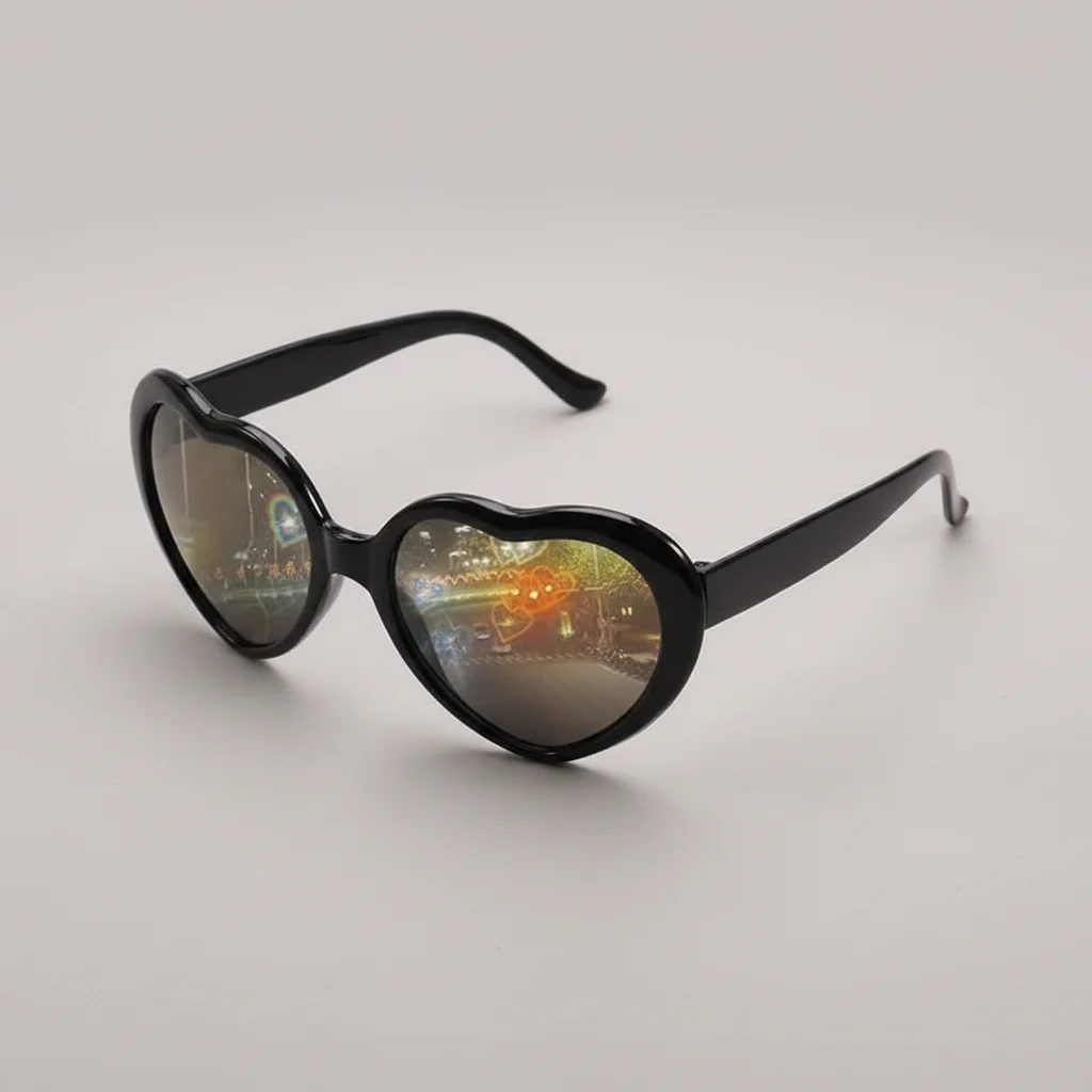 lunette coeur polycarbonate noir - Vue 3 - lunette coeur