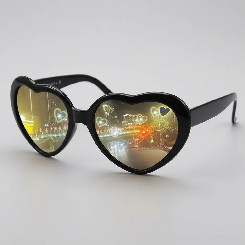 lunette coeur polycarbonate noir - Vue 4 - lunette coeur