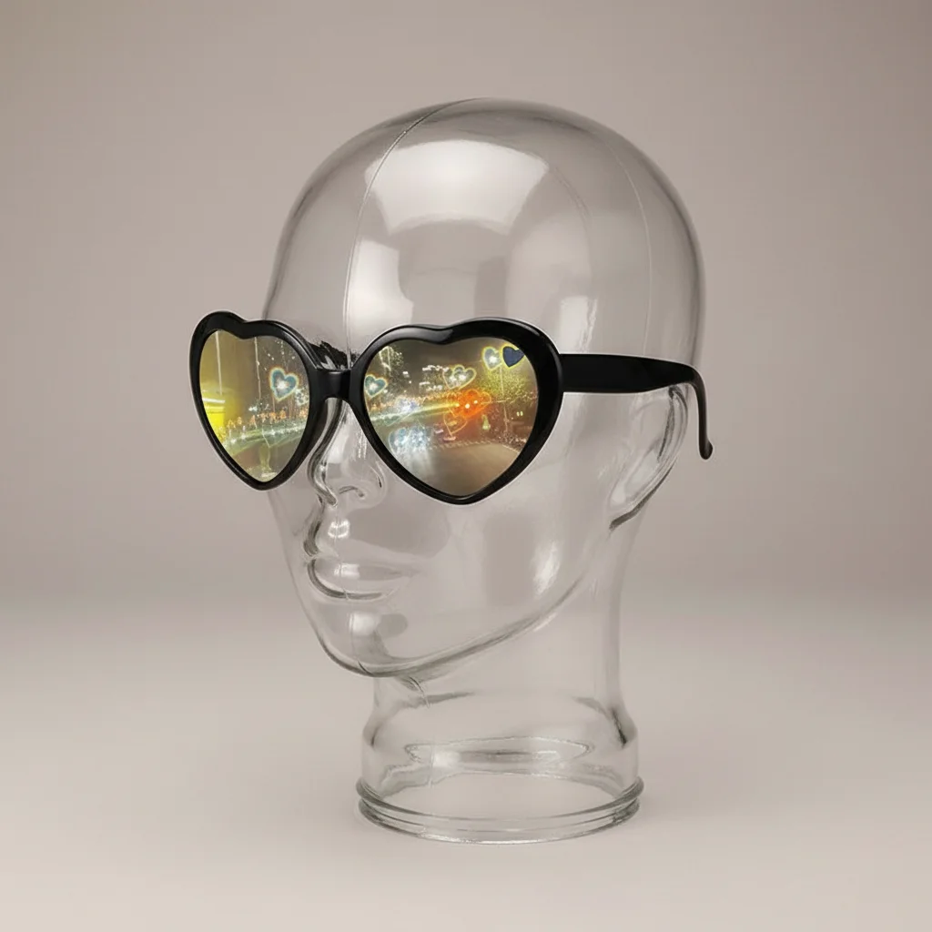 lunette coeur polycarbonate noir - Vue 5 - lunette coeur