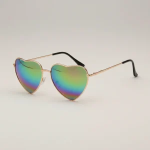 Lunette coeur verres multicolores - Vue 1 - lunette coeur