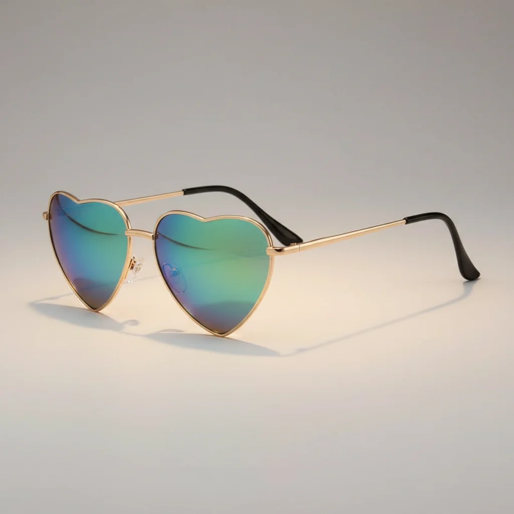 Lunette coeur verres multicolores - Vue 2 - lunette coeur