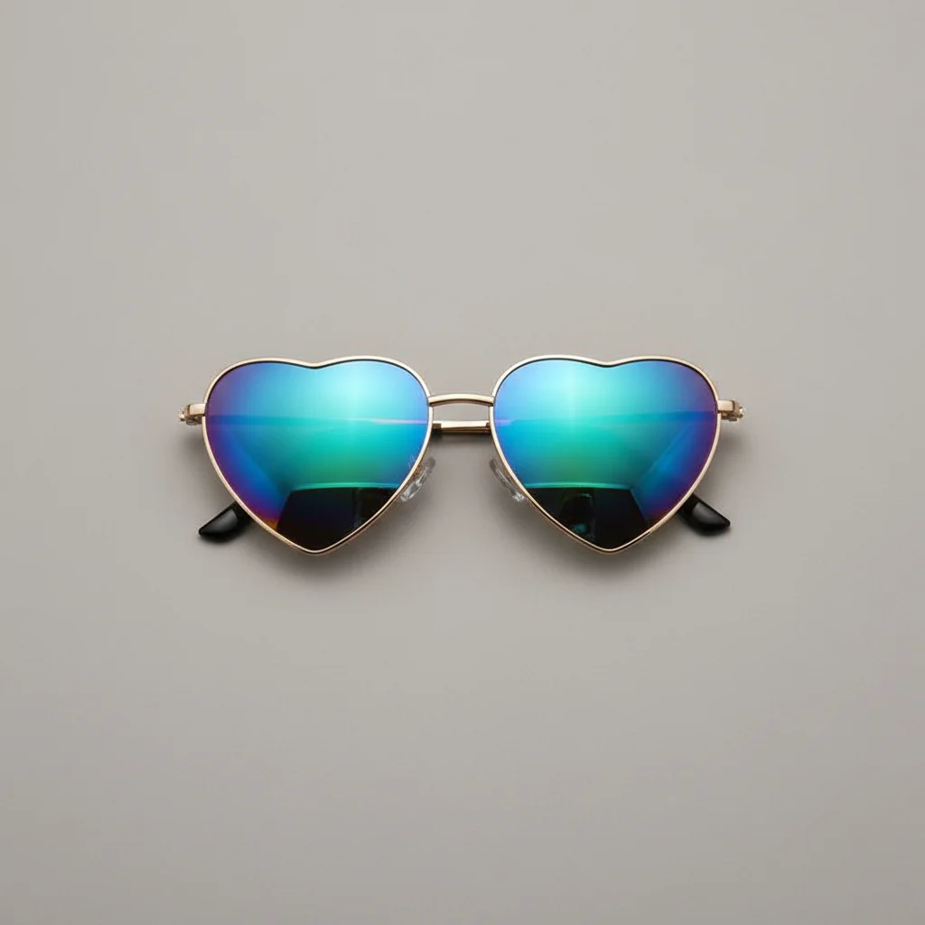 Lunette coeur verres multicolores - Vue 3 - lunette coeur