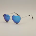 Lunette coeur effet miroir métal - Vue 1 - lunette coeur