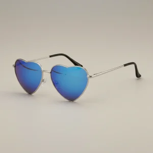 Lunette coeur effet miroir métal - Vue 1 - lunette coeur