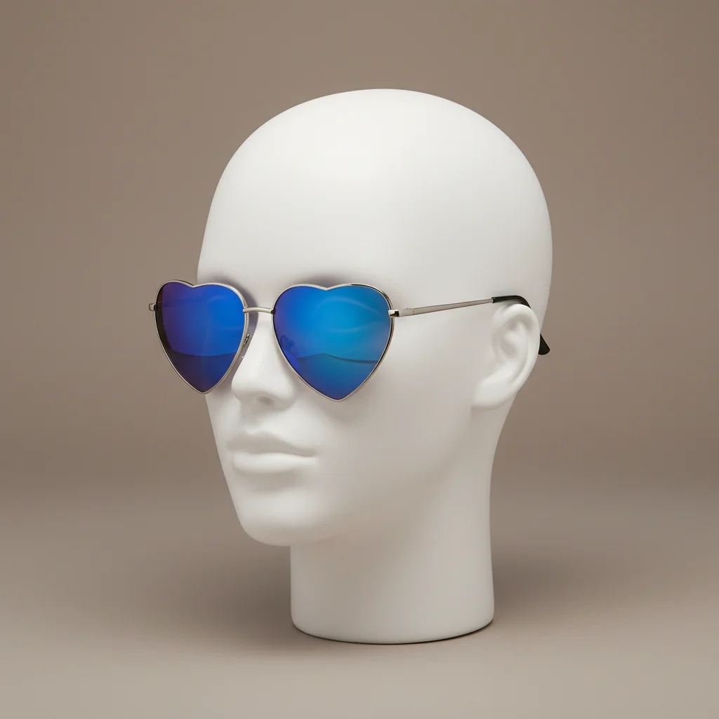 Lunette coeur effet miroir métal - Vue 5 - lunette coeur